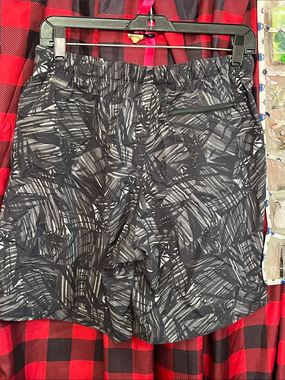 Columbia Black & Gray Patterned Men's Swim Trunks